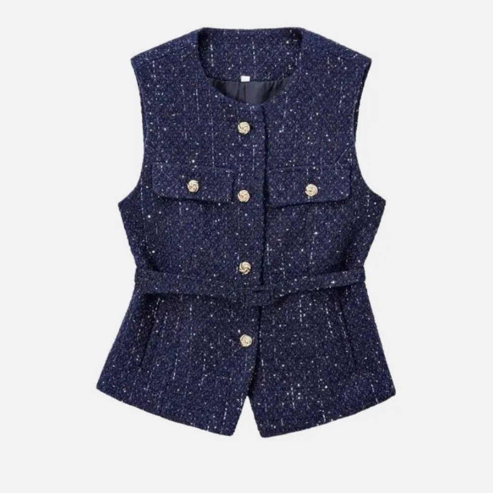 ZARA Tweed Vest NWT Size M